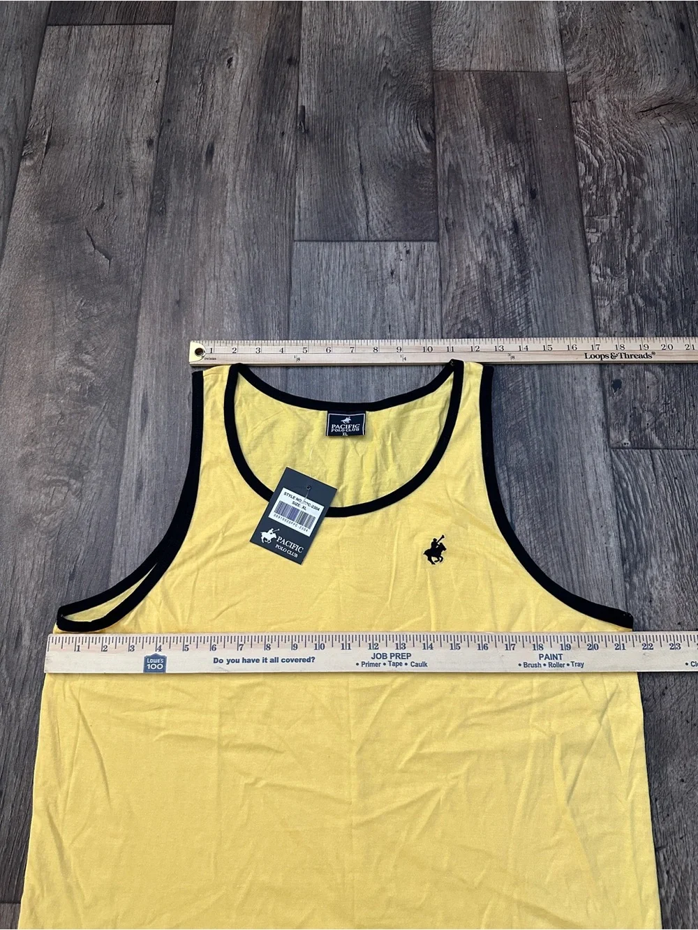 Pacific Polo Club 100% Cotton Activewear Sporty Tank Top Youth Boys Sz XL Yellow